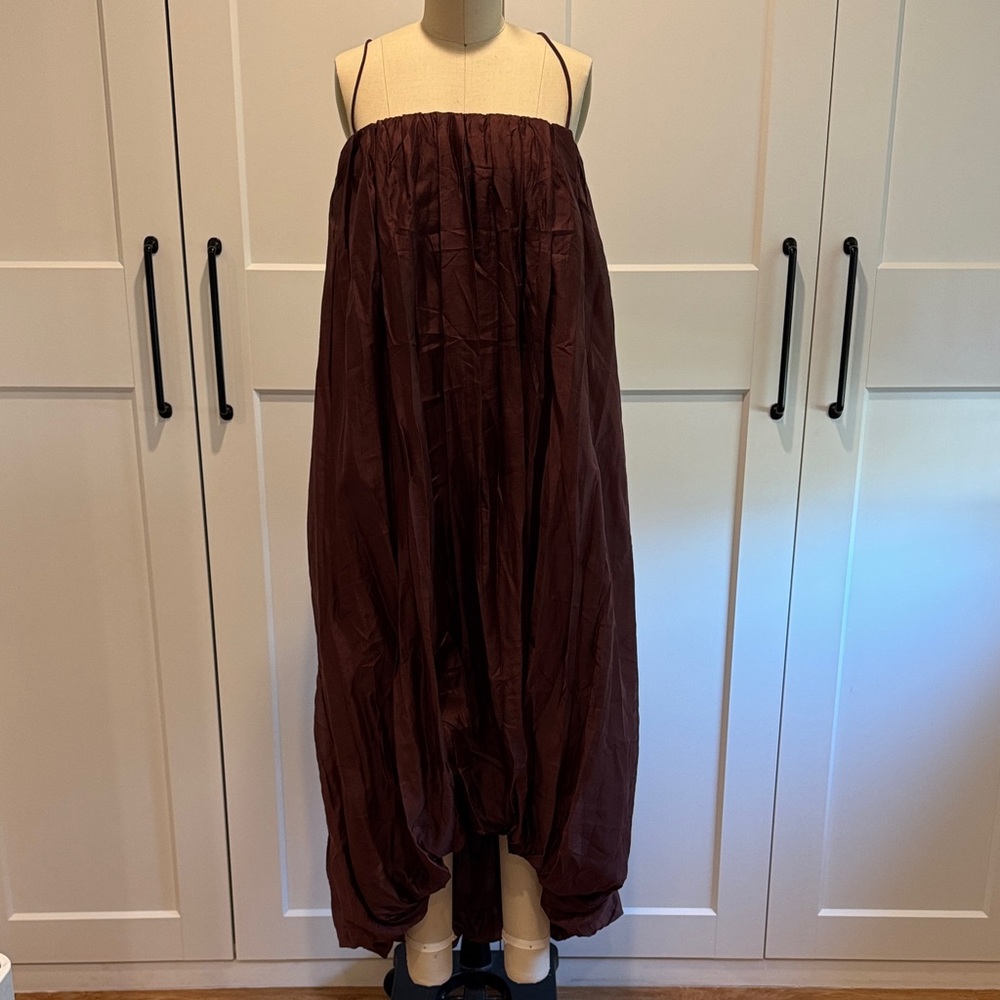 Zara Brown Bubble Maxi Dress